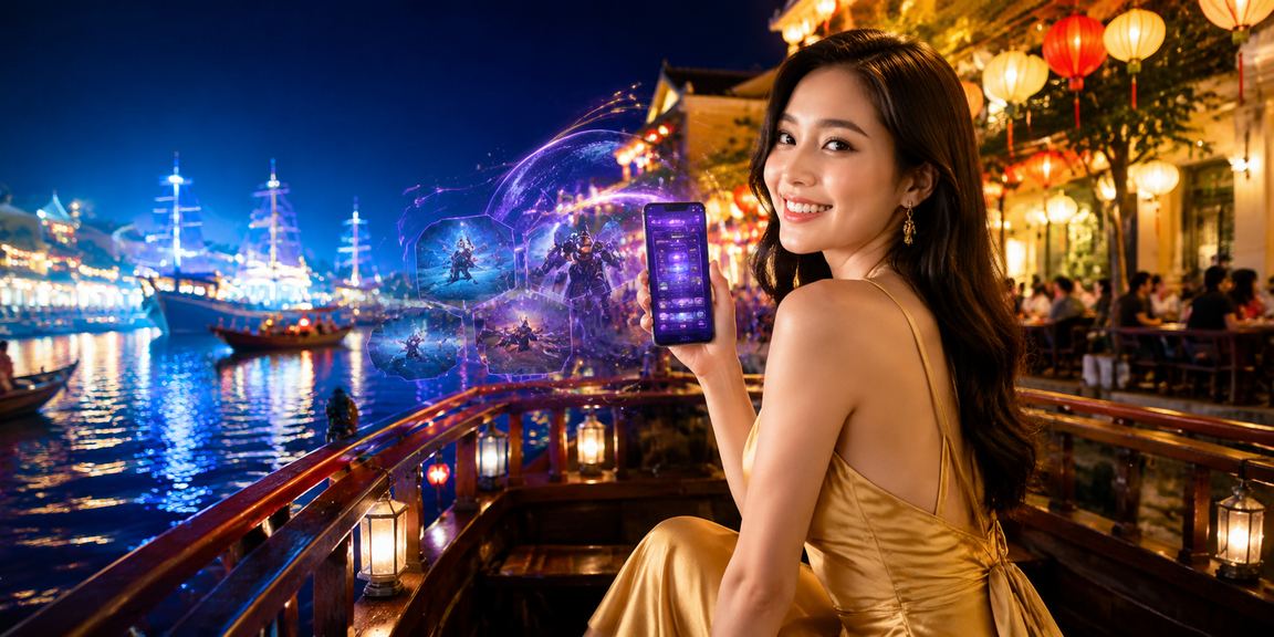 Người dùng tại Hội An thưởng thức cà phê và tham gia đặt cược esports qua điện thoại di động