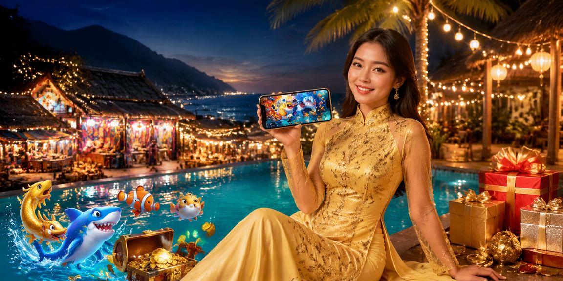 Người phụ nữ mặc áo dài tại Sa Pa chơi game bắn cá trực tuyến trong không gian văn hóa truyền thống